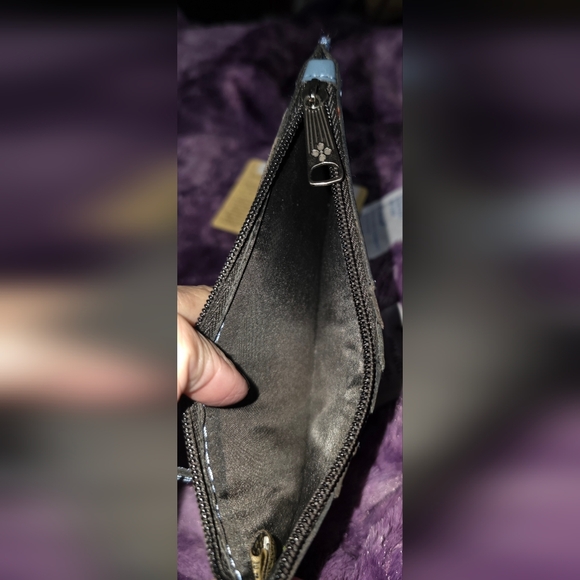 Patricia Nash Blue Leather ID Card Holder with Card Slots